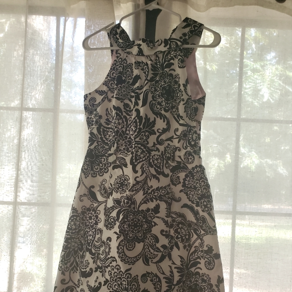 Damask Floral Halter Dress